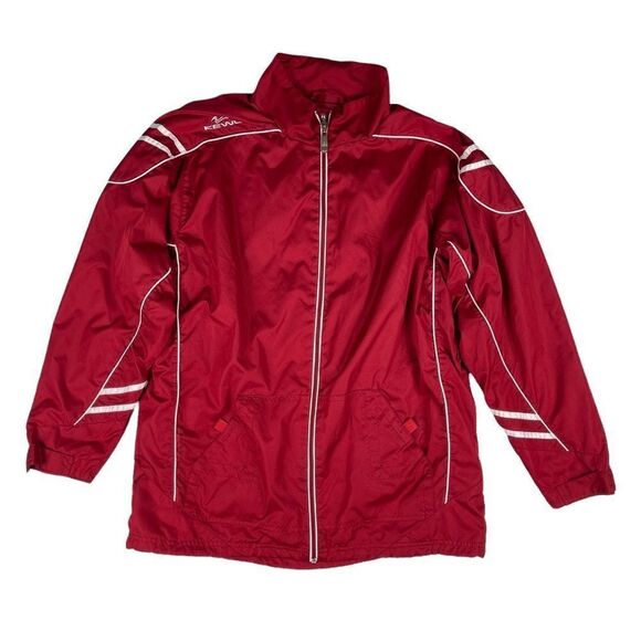 Kewl Jacket Red Polyester Full Zip Men's Size Medium Pockets Windbreaker - Picture 1 of 14